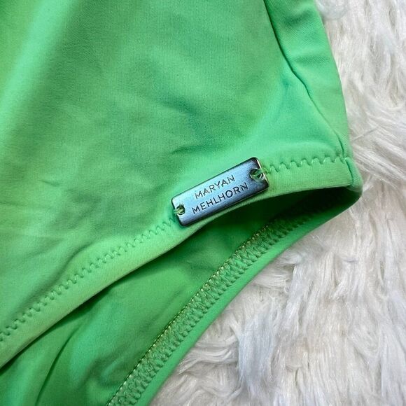 Maryan Mehlhorn Mint Green One Piece Swimsuit with Rhinestone Detail - Picture 7 of 10